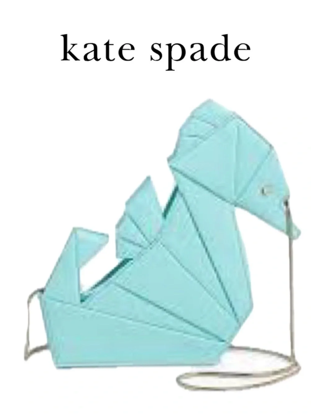 Kate Spade Seahorse Origami Bag Breathe of Fresh Air RARE Atoll Tiffany Blue
